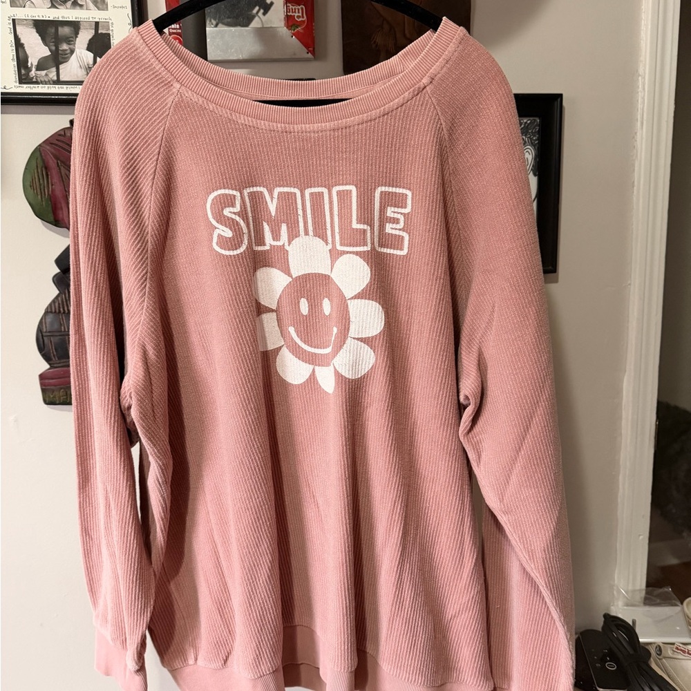 Thread & Supply Pink Smile Graphic Sweatshirt